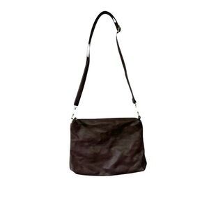 Joy Susan Brown Vegan Leather Crossbody Shoulder Bag Handbag Purse Classic